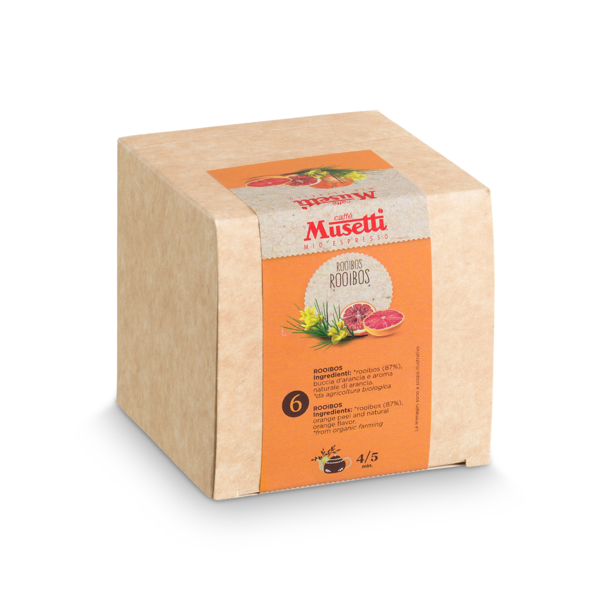 2.1Л Капацитет (5) Чай Ройбос и червен портокал Musetti - 15 бр. - Image 1