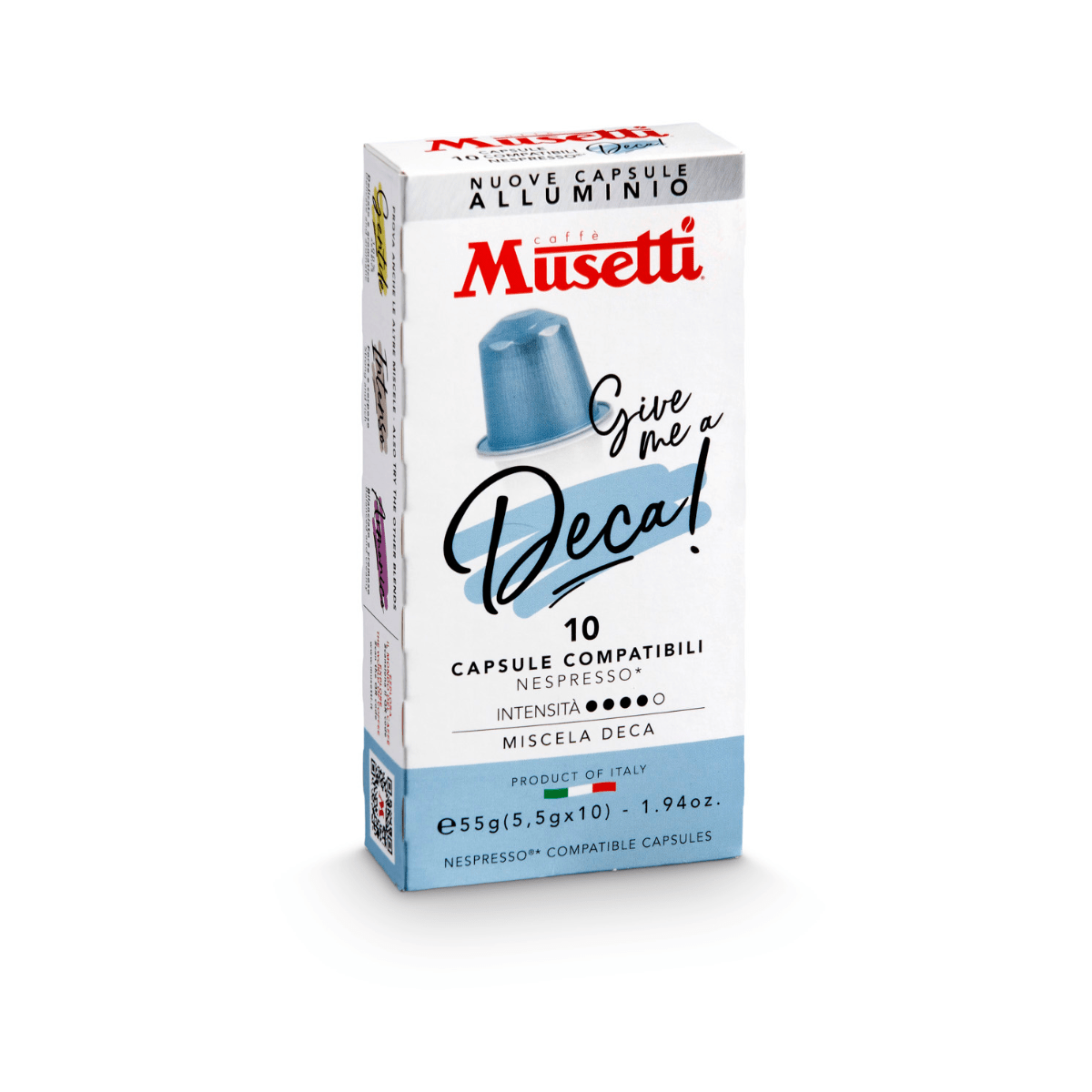 capsule-di-caffe-in-alluminio-musetti-compatibili-nespresso-miscela-deca-426909 Капсули Musetti Deca без кофеин - Nespresso съвместими 10 бр. - Image 1